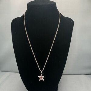Silver Starfish Pendant Necklace